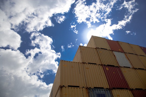 Sky and Containers at Port